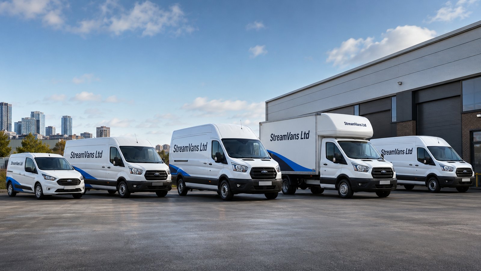 StreamVans fleet of vans ready for removals, deliveries and transport across the UK
